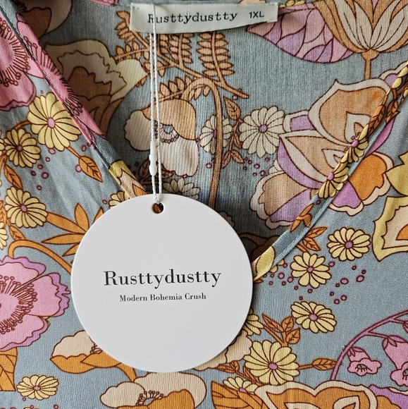 1X RustyDusty Flowy Floral dress - Picture 2 of 10